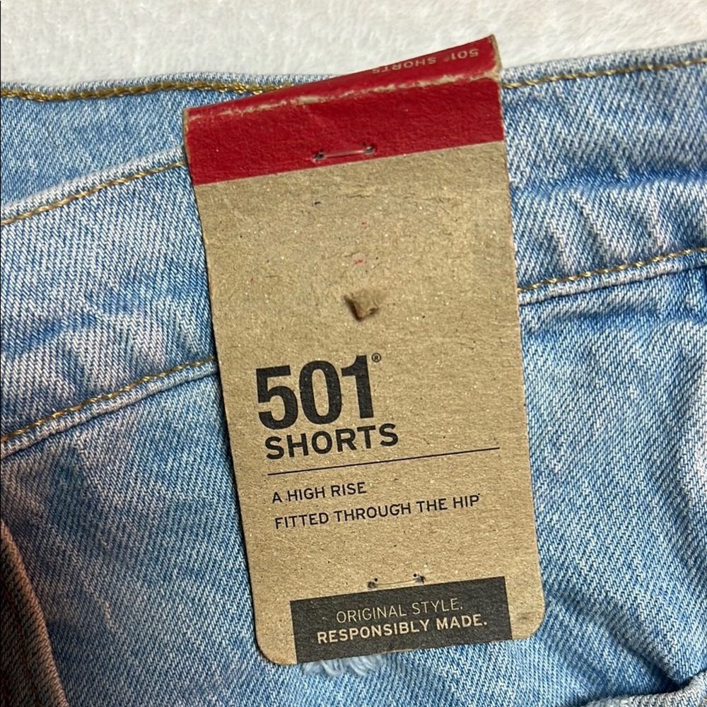 NWT Levi's 501 Blue Jean Shorts Distressed Cut-Off Style - Picture 2 of 11